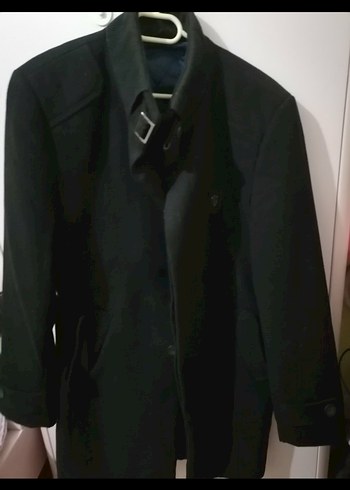 Siyah Süet Midi Erkek Kemerli Kaban - Görsel 2