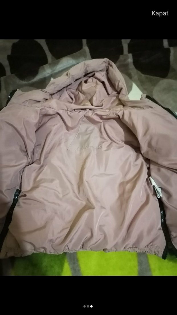 Bej Midi kuz 4 5 yakçocuk Kışlık Mont - Görsel 3