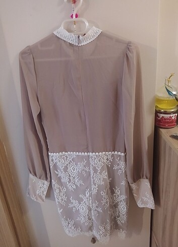 Tül dantel zarif elbise - Görsel 5