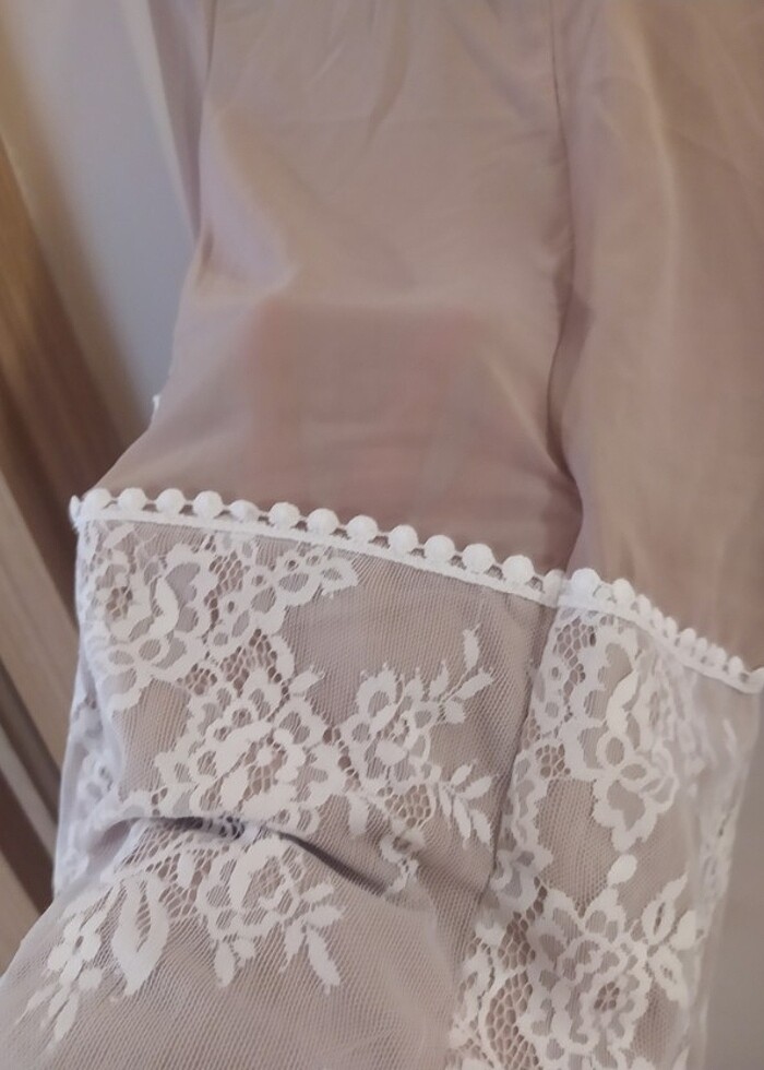 Tül dantel zarif elbise - Görsel 4