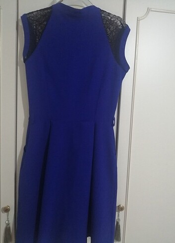 Trendyol & Milla Yazlık mavi önü fermuar detaylı cepli elbise