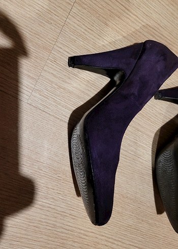 Mor Süet Topuklu Stiletto - Görsel 3