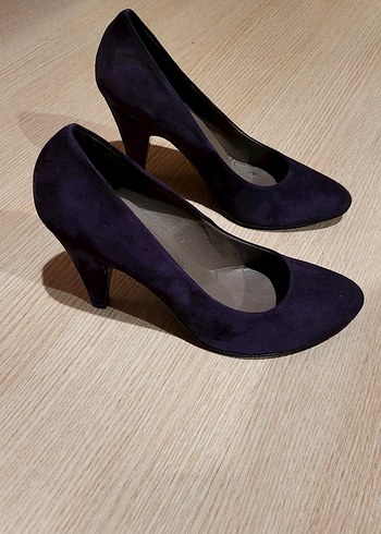 Mor Süet Topuklu Stiletto - Görsel 2