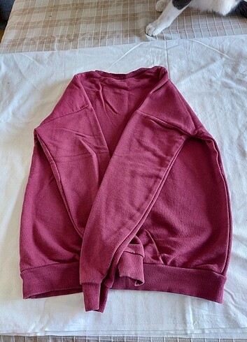 10 Yaş Beden bordo Renk Kız çocuk sweat