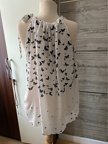 universal Beden beyaz Renk Halter yaka bluz