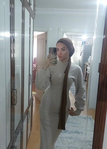 s Beden siyah Renk Uzun kışlık elbise