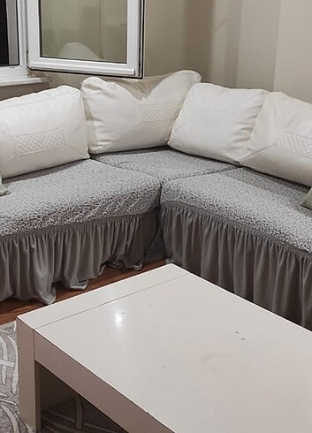 Beden gri Renk Büyük L koltuk, 2 tane tekli koltuk, 6 tane sandalye örtüsü