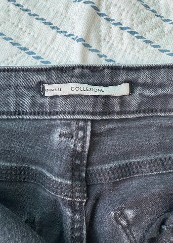 Collezione Gri Nakışlı Kadın Mini Denim Şort