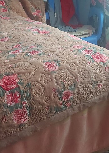 Pastel Pembe Desenli Yatak Örtüsü - Görsel 5