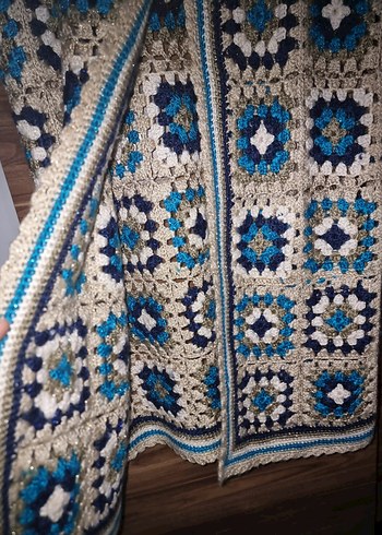 Gri çok renkli desenli battaniye - Görsel 5