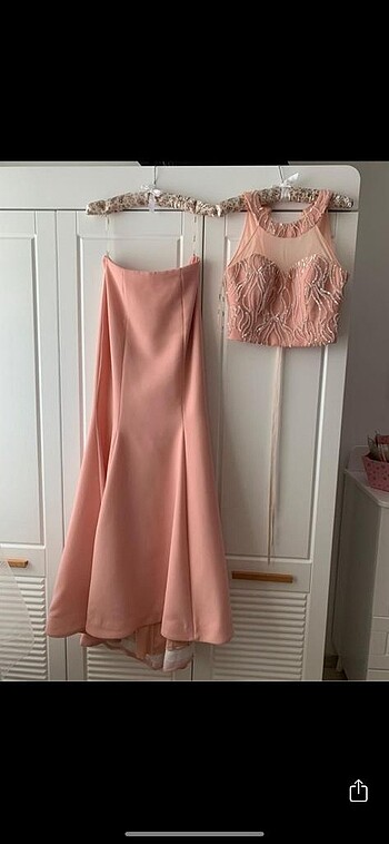 Toz pembe abiye