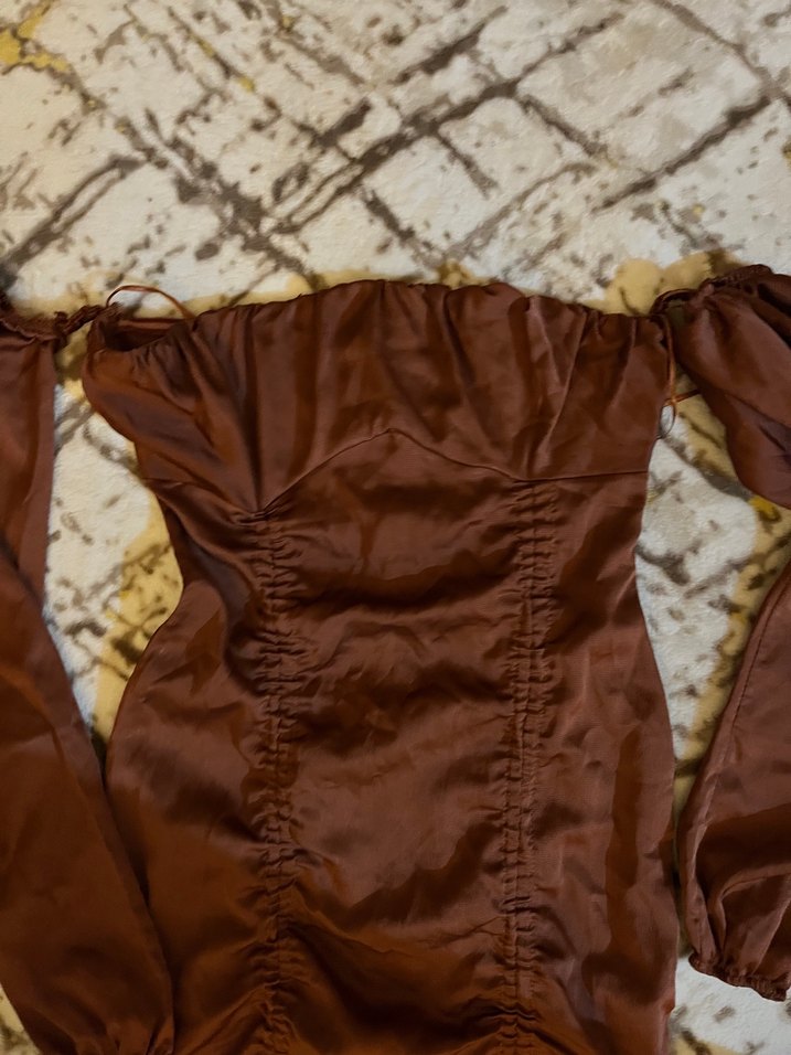 Drapeli Straplez Mini Elbise - Görsel 5