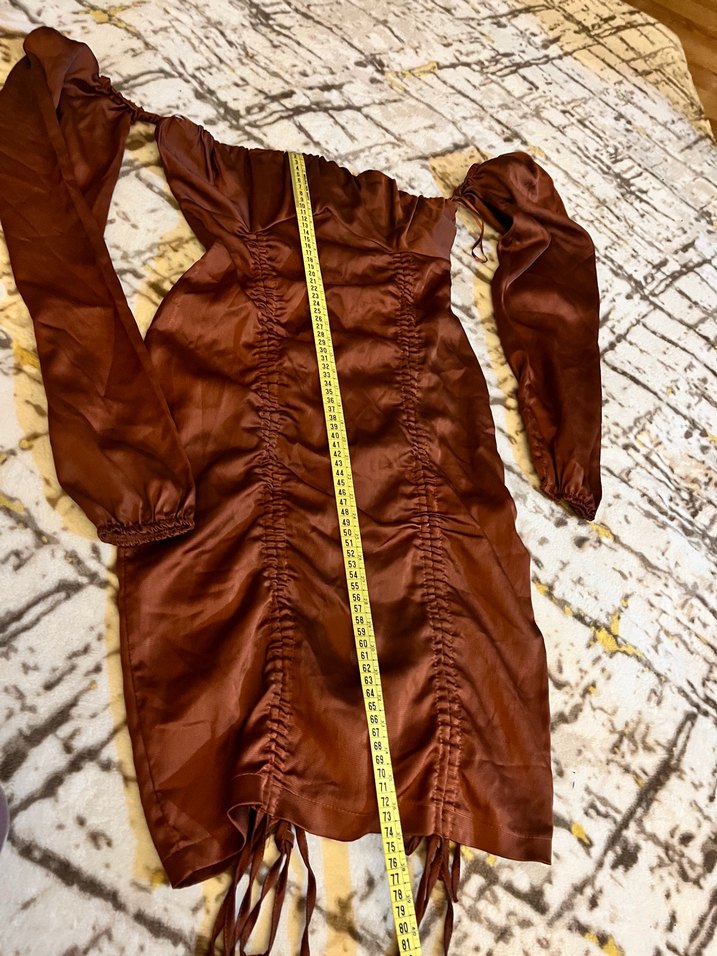 Drapeli Straplez Mini Elbise - Görsel 3