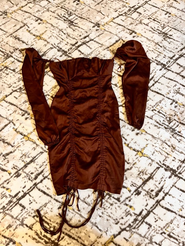 Drapeli Straplez Mini Elbise - Görsel 2