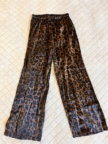 Saten Leopar desen pantolon