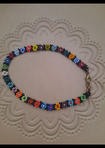 Zara Renkli Boncuklu choker bohem Kolye