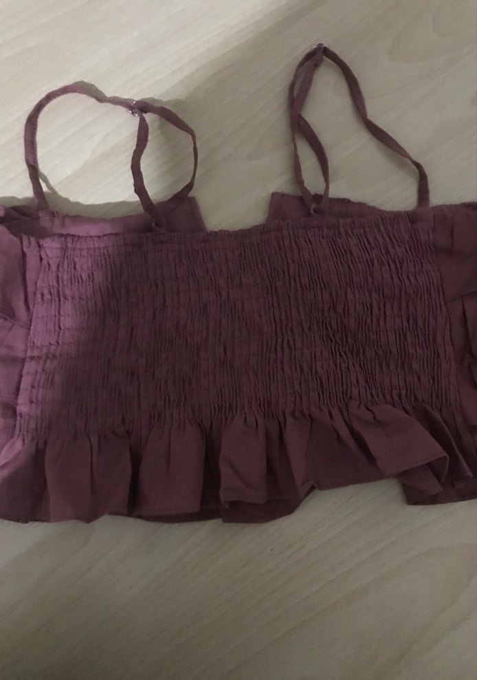 Bordo Volanlı Mini Askılı Büstiyer - Görsel 3