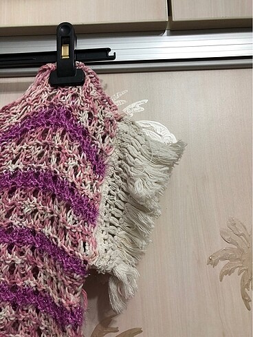 Zara Tasarım kadın veya kız çocuk Örgü tığ işi kısa kollu crop kazak