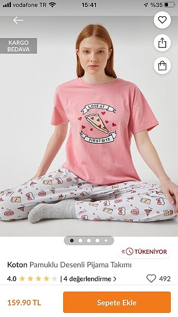 Koton pijama takımı