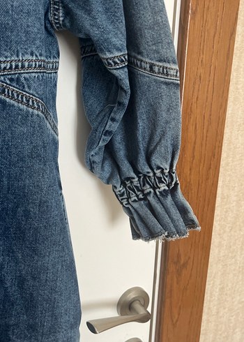 xs Beden lacivert Renk Kadın Lacivert Denim Ceket Midi Boy