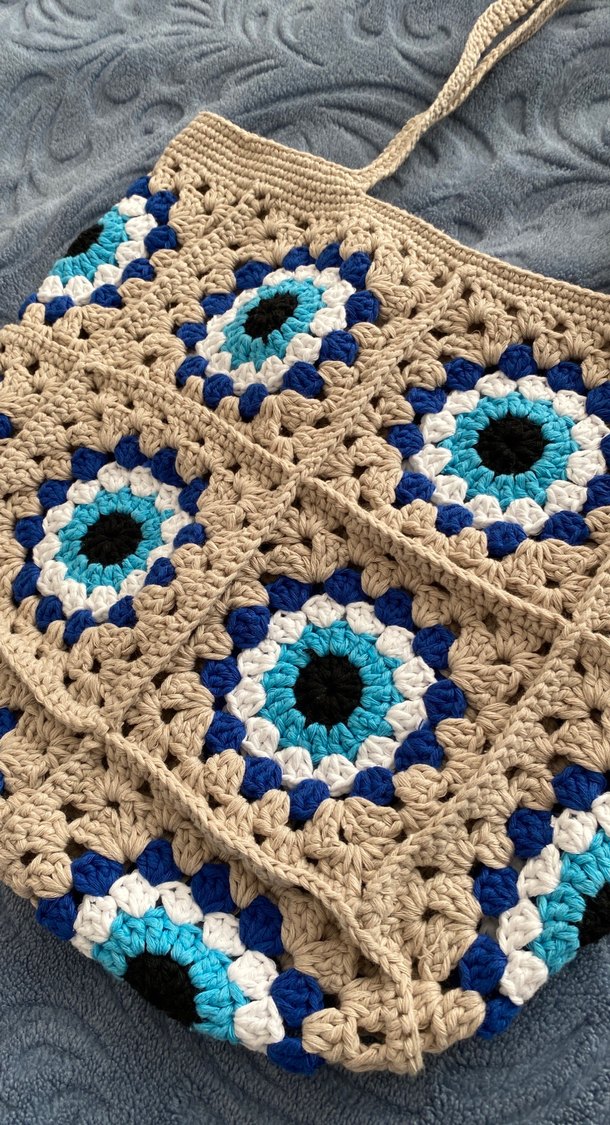 El örmesi nazar boncuk çanta - Görsel 2