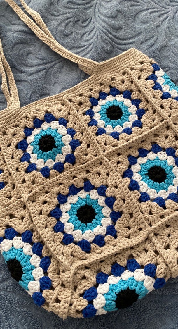 El örmesi nazar boncuk çanta - Görsel 4