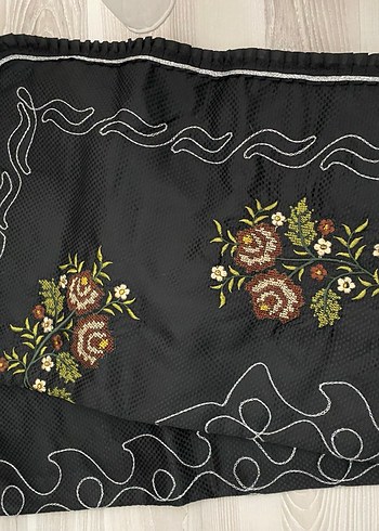 Nakışlı Siyah seccade - Görsel 2