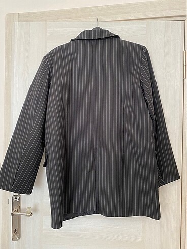 42 Beden Siyah, çizgili blazer ceket