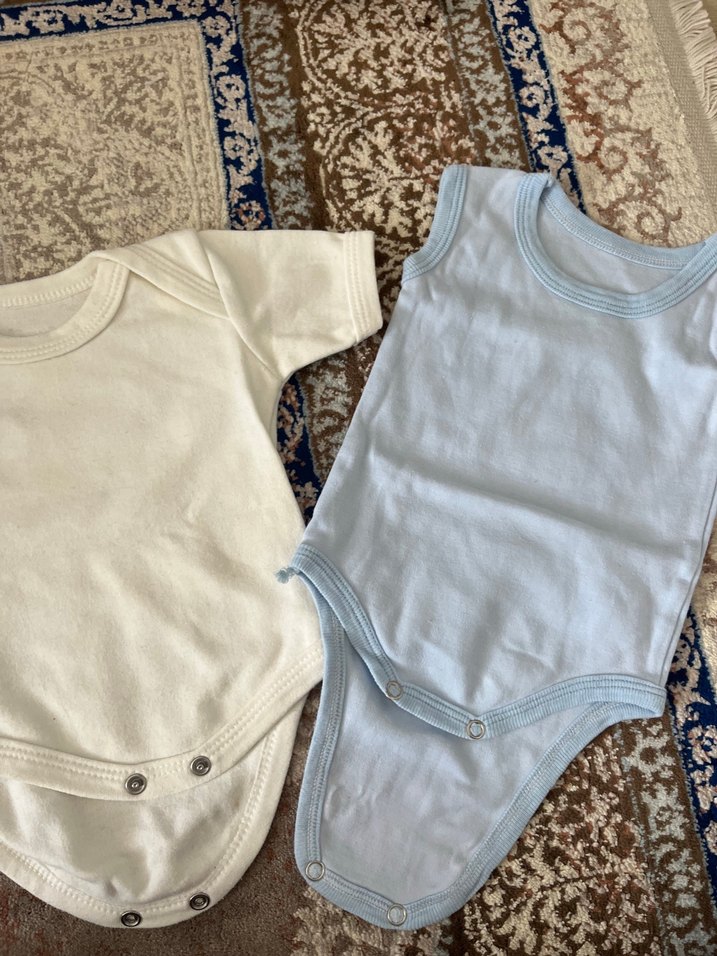 Beyaz Pamuklu Bebek Kısa Kollu Body - Görsel 2