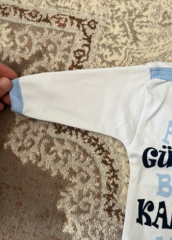 Baskılı Kahverengi Gri Bebek Önlüğü - Görsel 2