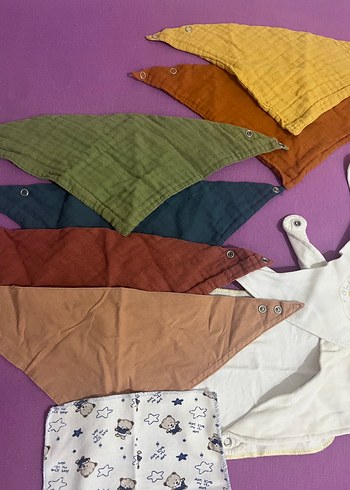 Çok Renkli Bebek Önlüğü Seti 10 adet - Görsel 6