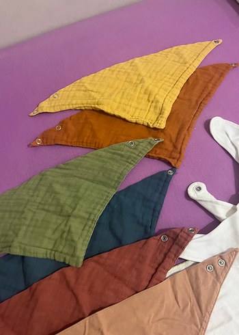 Çok Renkli Bebek Önlüğü Seti 10 adet - Görsel 5