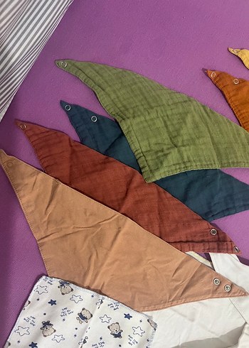 Çok Renkli Bebek Önlüğü Seti 10 adet - Görsel 7