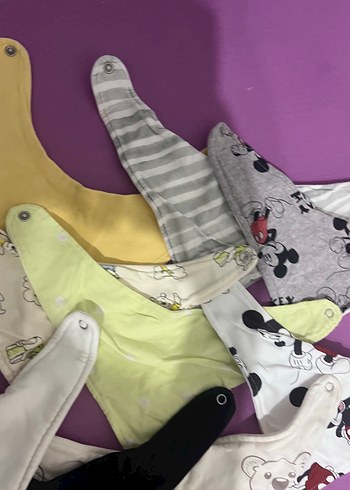 Renkli Nakışlı Bebek Önlükleri 9 adet - Görsel 5