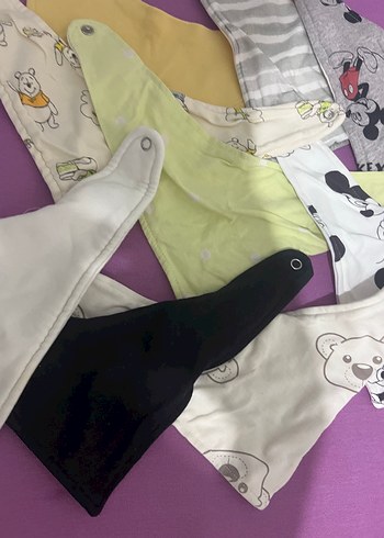 Renkli Nakışlı Bebek Önlükleri 9 adet - Görsel 3