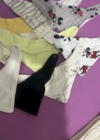 Renkli Nakışlı Bebek Önlükleri 9 adet - Görsel 7