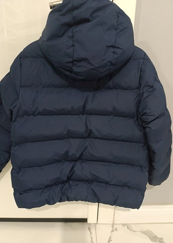 Koyu Mavi Kadın Kışlık Kapüşonlu Mont - Görsel 3