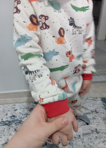 Çocuklar için Baskılı Sıcak Pijama Takımı - Görsel 6