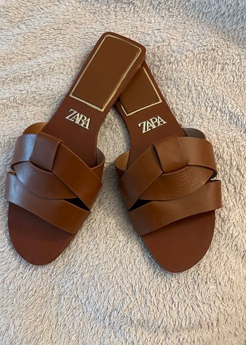 Zara Kadın Taba Deri Terlik