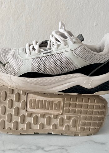 Orjınal Puma Beyaz Gri Erkek Spor Ayakkabı - Görsel 5