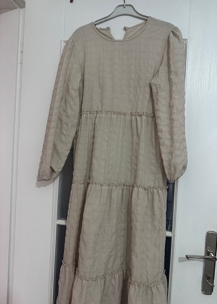 Krem elbise - Görsel 3