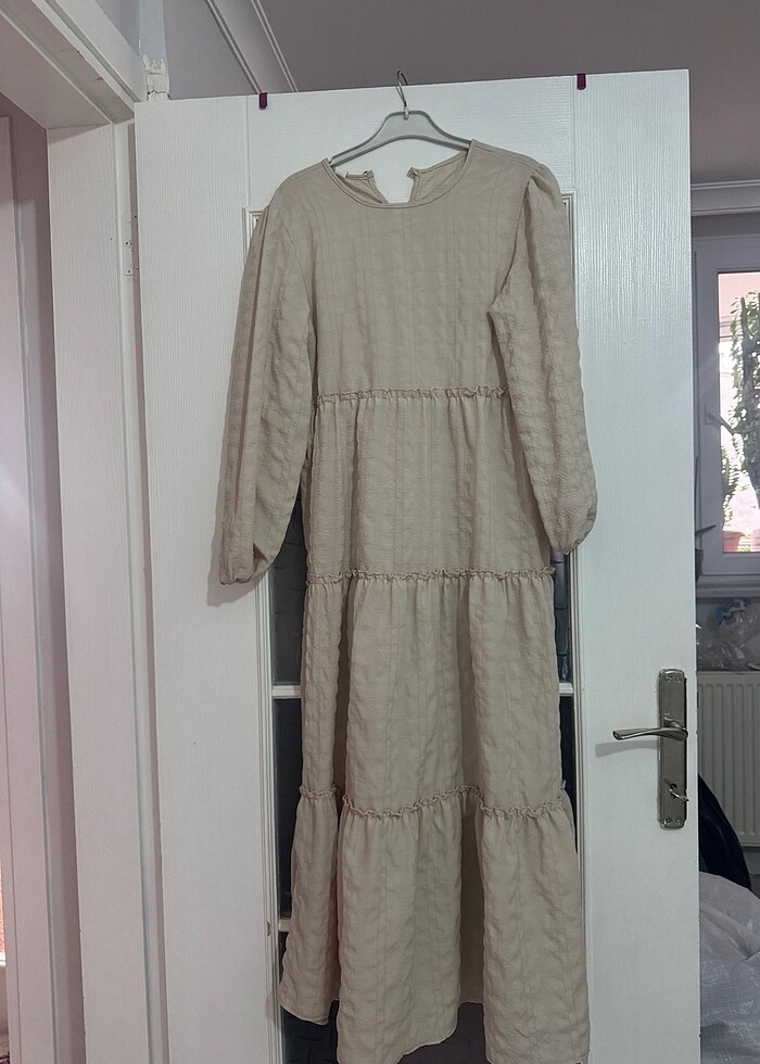 Krem elbise - Görsel 4