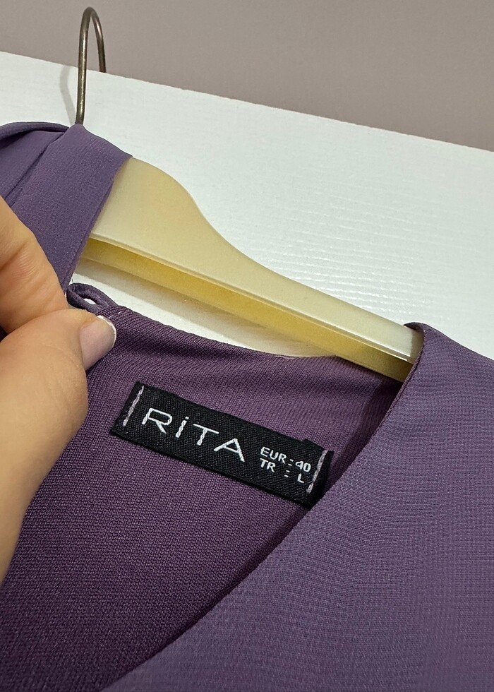 Lila fırfırlı elbise - Görsel 2