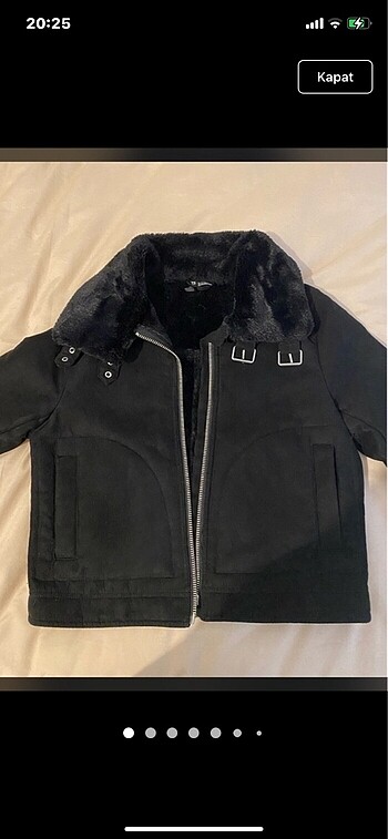 H&M biker ceket, tüylü peluş mont