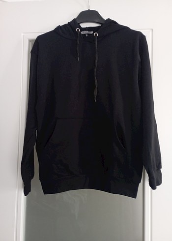 Kadın Siyah Kapüşonlu Sweatshirt