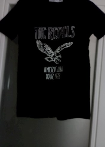 Siyah Baskılı Rock Punk Erkek T-shirt