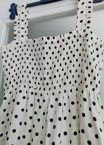 Zara Puantiye Desenli Uzun Askılı Kadın Elbise