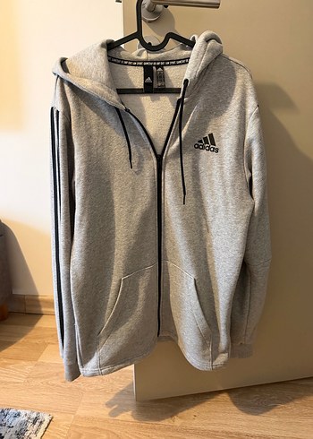 Adidas Gri Fermuarlı Erkek Eşofman Takımı - Görsel 2