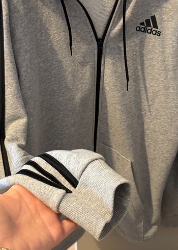 Adidas Gri Fermuarlı Erkek Eşofman Takımı - Görsel 4