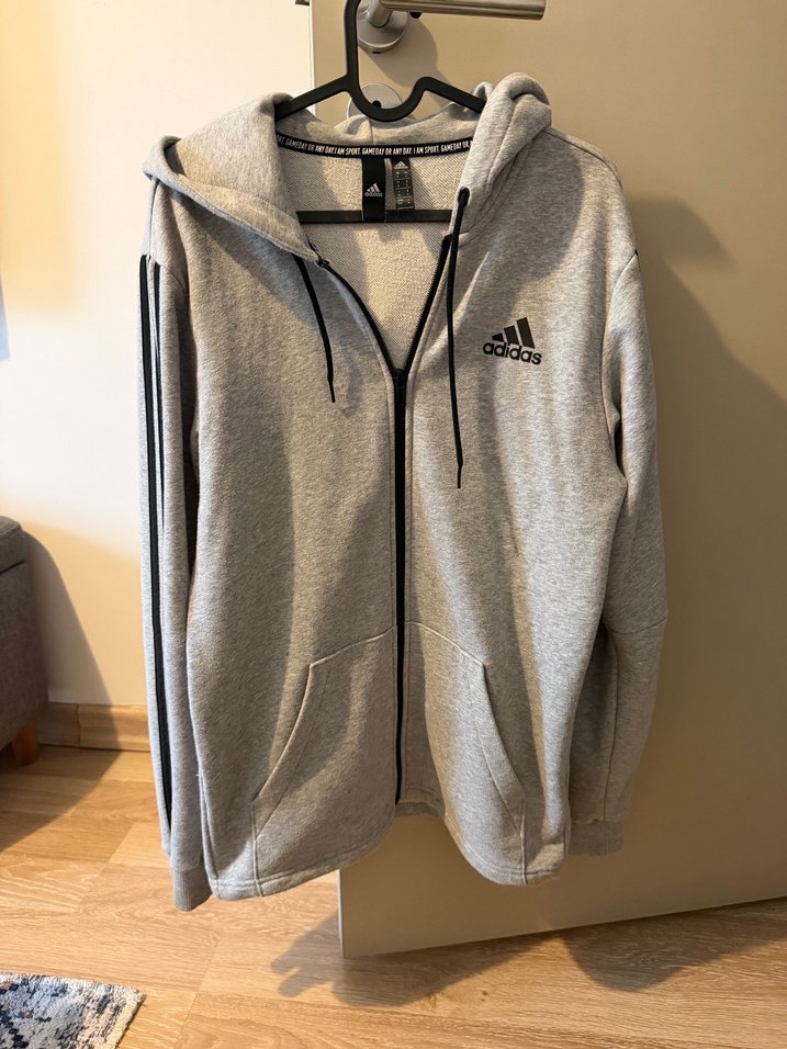 Adidas Gri Fermuarlı Erkek Eşofman Takımı - Görsel 2